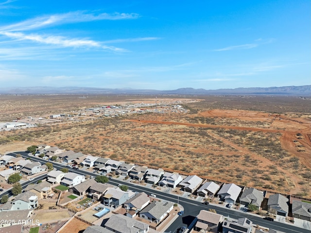 aerial view with a mountain view