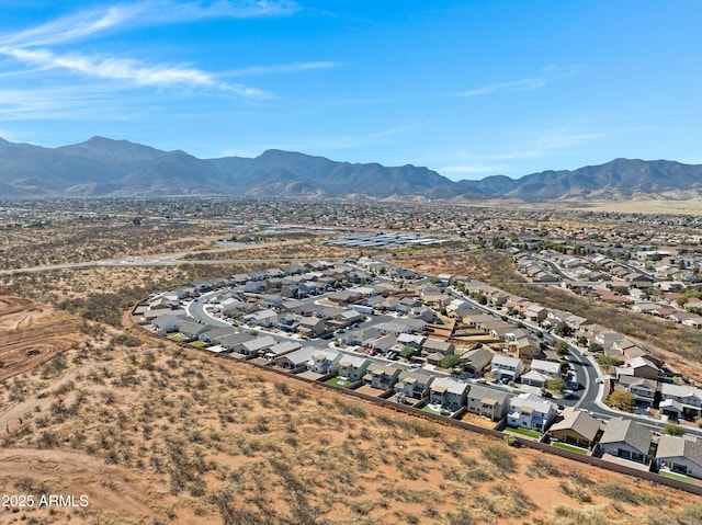 bird's eye view featuring a mountain view