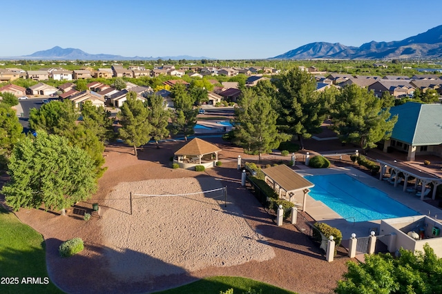 exterior space featuring a mountain view