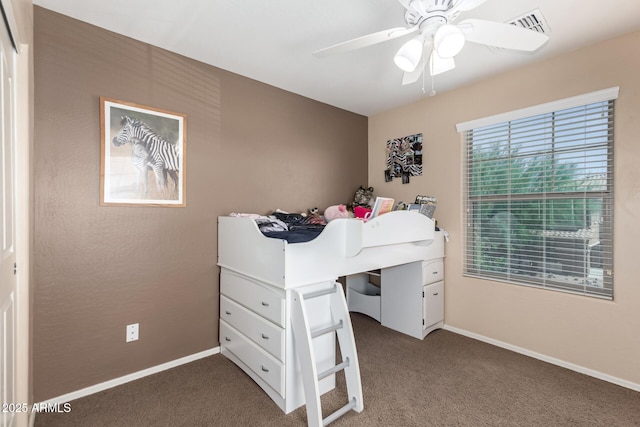 42160 W Arvada Ct, Maricopa, AZ 85138 - bedroom with carpet flooring, baseboards, and ceiling fan