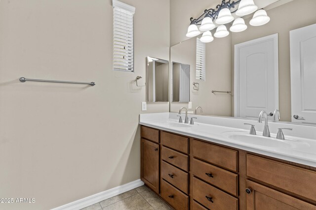 211 W New Dawn Dr, Chandler, AZ 85248 - full bath featuring double vanity, tile patterned floors, and baseboards