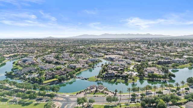 211 W New Dawn Dr, Chandler, AZ 85248 - aerial view of property and surrounding area featuring nearby suburban area and a water and mountain view