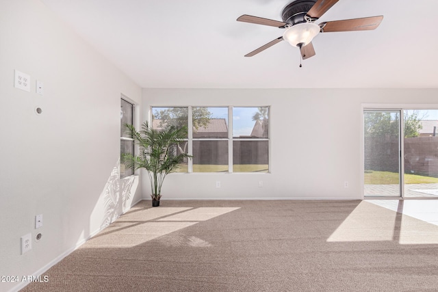 interior space featuring a healthy amount of sunlight and ceiling fan