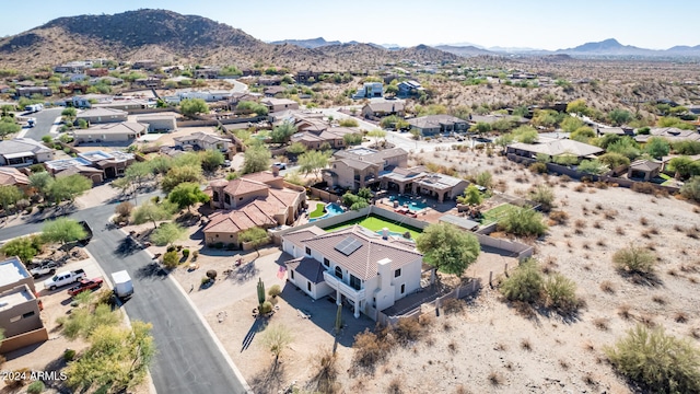 aerial view featuring a mountain view