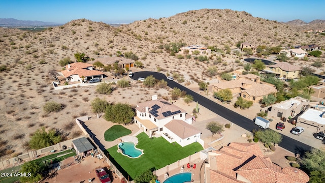 aerial view featuring a mountain view