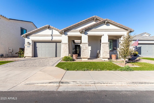 view of front of property featuring a garage