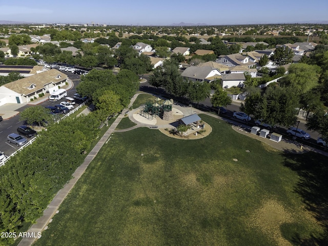 bird's eye view with a residential view