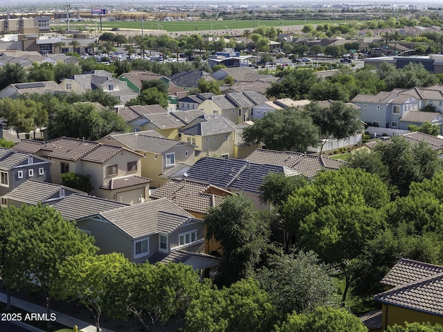 aerial view with a residential view