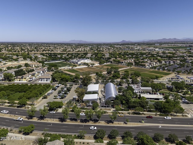 bird's eye view with a mountain view