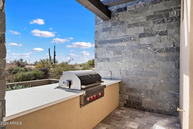 10249 E Joy Ranch Rd, Scottsdale, AZ 85262 - view of patio with a pergola and a sink