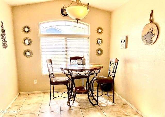 view of tiled dining space