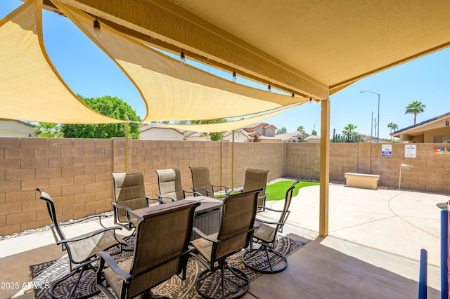 8331 E Plata Ave, Mesa, AZ 85212 - view of patio / terrace featuring outdoor dining area and a fenced backyard