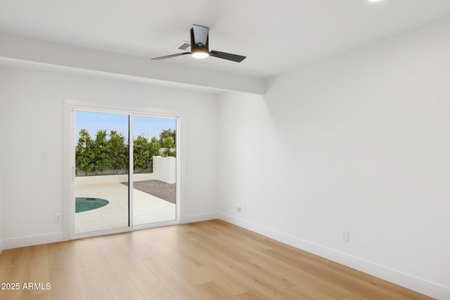 8403 E Fairmount Ave, Scottsdale, AZ 85251 - spare room featuring light wood finished floors, baseboards, and ceiling fan