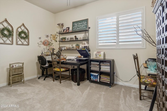 view of carpeted office