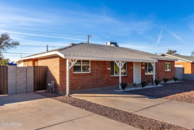 view of single story home