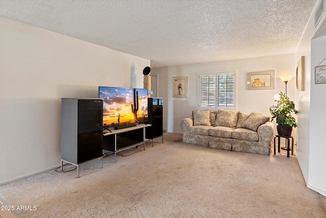 4333 E Desert Cactus St, Phoenix, AZ 85032 - carpeted living room with a textured ceiling