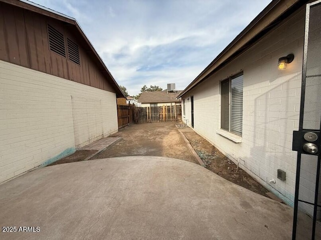 view of home's exterior with a patio area