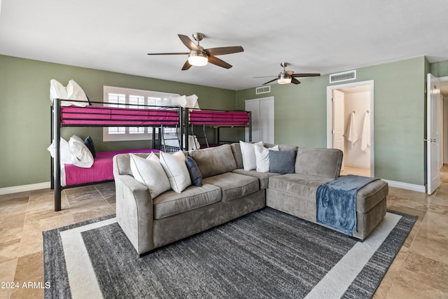 bedroom with ceiling fan