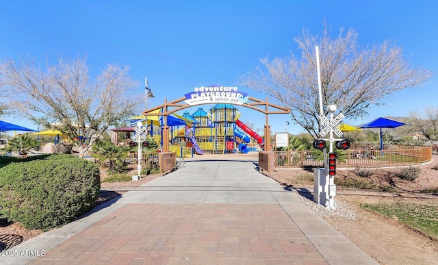 view of community with a playground