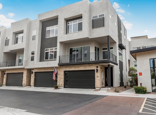 view of property featuring a garage