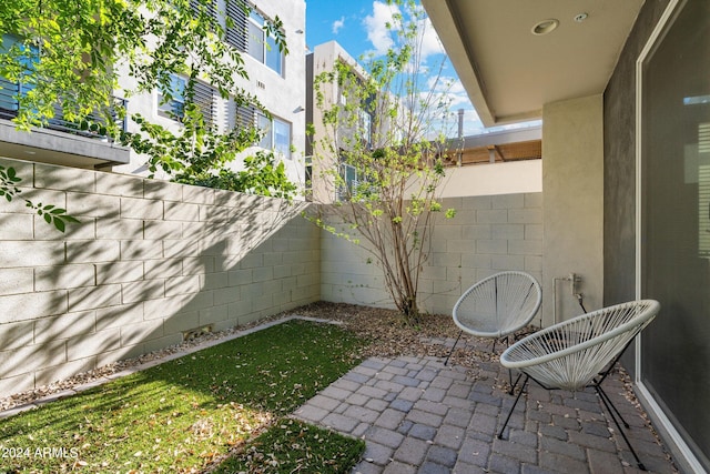 view of patio with a fenced backyard