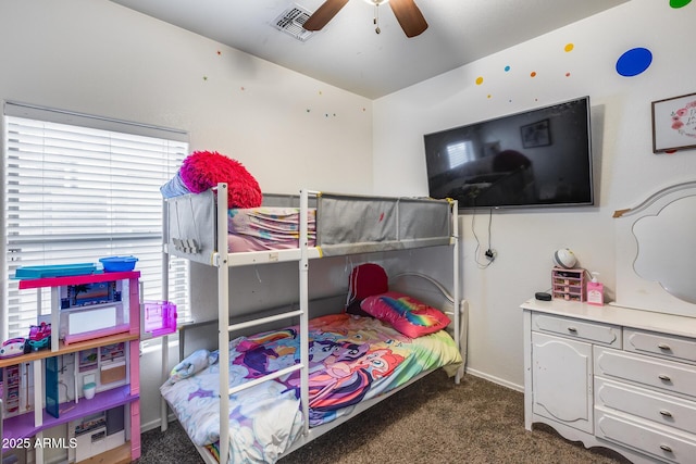 6328 W Fawn Dr, Laveen, AZ 85339 - bedroom featuring a ceiling fan, baseboards, visible vents, and carpet