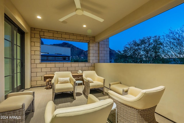 home theater with ceiling fan