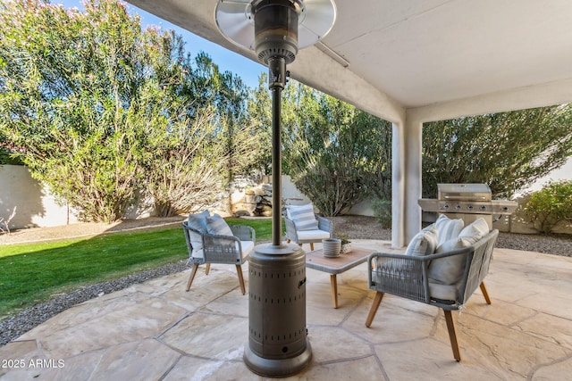 view of patio featuring grilling area