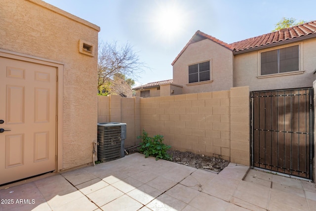 view of patio / terrace with central AC unit