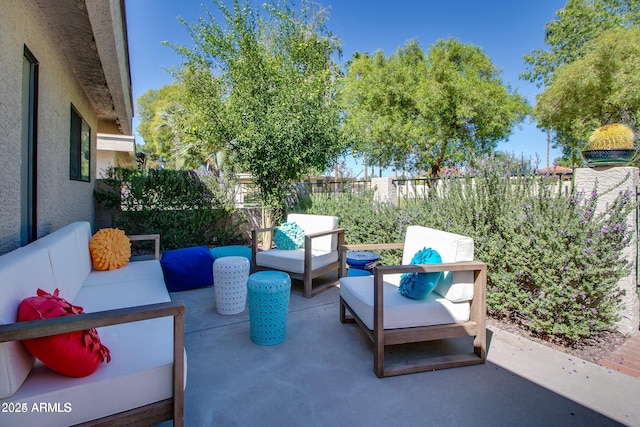 view of patio featuring outdoor lounge area