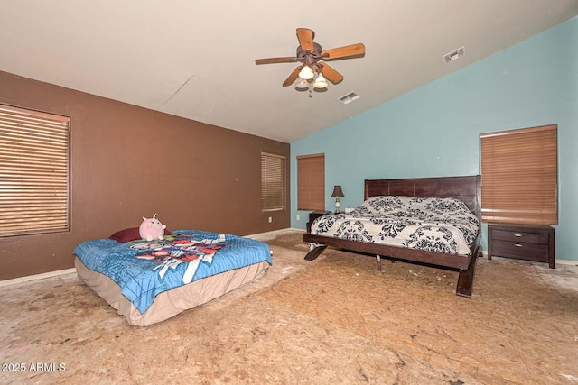 16112 W Durango St, Goodyear, AZ 85338 - bedroom featuring carpet flooring, baseboards, visible vents, and vaulted ceiling