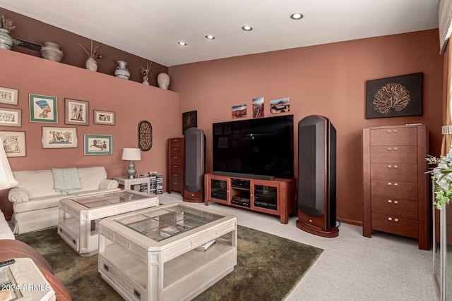 living room featuring carpet floors