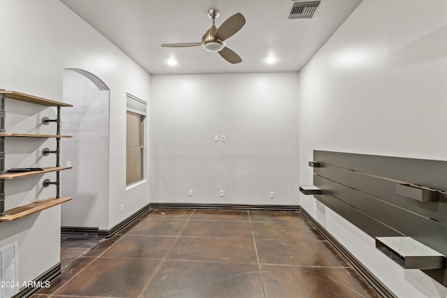 corridor with recessed lighting, visible vents, and baseboards