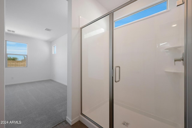 bathroom featuring an enclosed shower