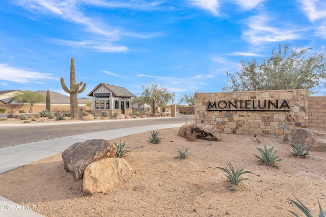 view of community sign