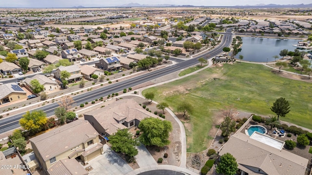 41804 W Carlisle Ln, Maricopa, AZ 85138 - aerial view of property's location with nearby suburban area and a water and mountain view