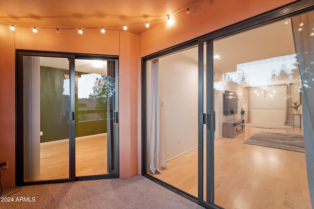 interior space with light wood-type flooring