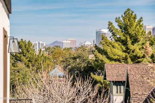 city view with a mountain view