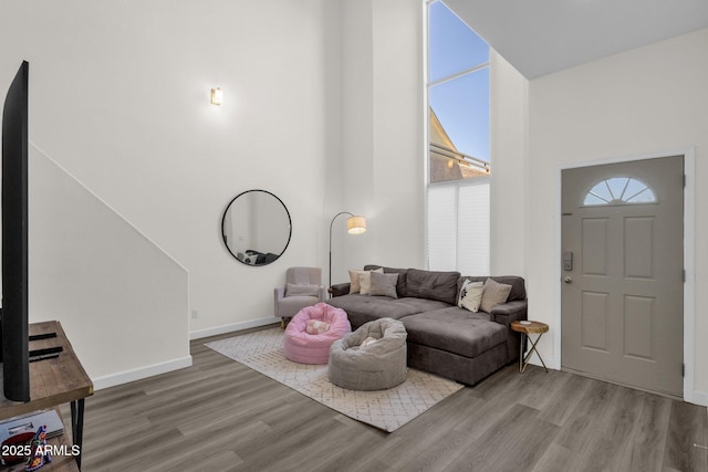 12852 N Mountainside Dr Unit 2, Fountain Hills, AZ 85268 - living room with wood finished floors, plenty of natural light, and a high ceiling