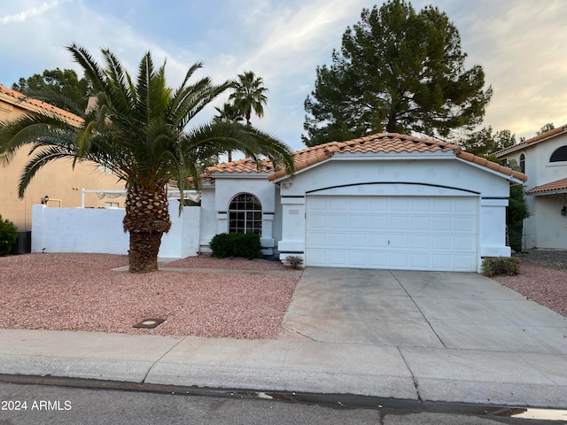 view of front of house with a garage