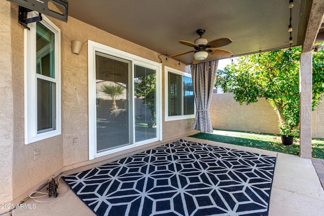 view of patio / terrace with ceiling fan