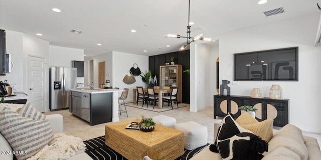 5549 E Mearn Rd, San Tan Valley, AZ 85140 - living area featuring recessed lighting and light tile patterned floors