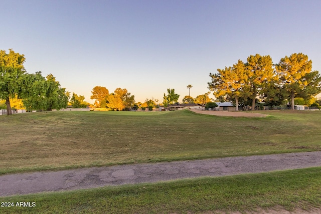 view of home's community with a lawn