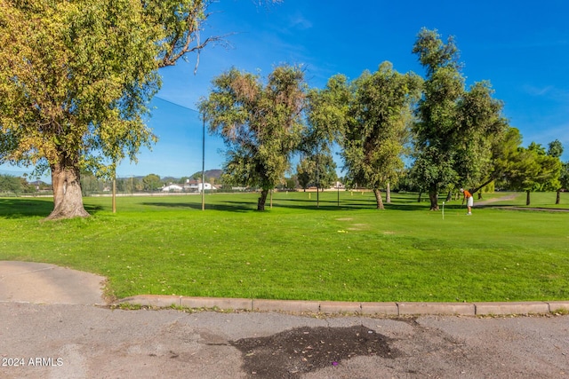 view of home's community featuring a lawn