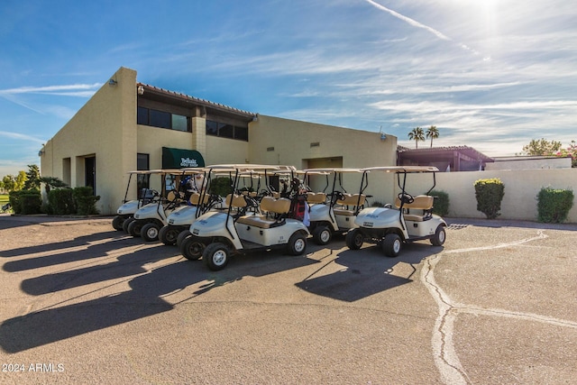 view of parking / parking lot