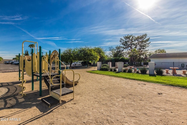 view of jungle gym