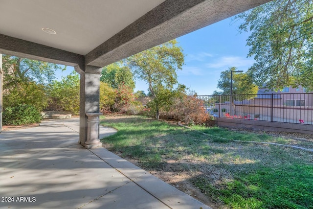 view of yard with a patio