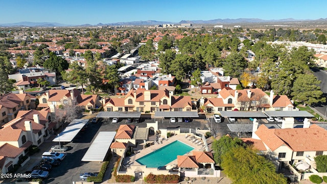 bird's eye view featuring a mountain view