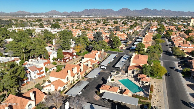 aerial view featuring a mountain view