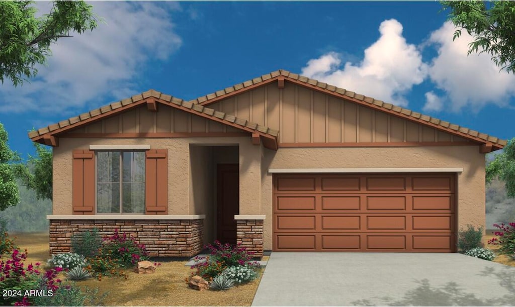 view of front of house with a garage